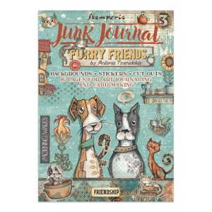 JUNK JOURNAL A4- 16kart FURRY FRIENDS SBJK07 STAMPERIA