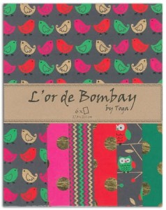 ZESTAW PAPIERÓW BOMBAY 6szt - 27,8x21,6cm ZŁOCENIA PTASZKI PR10 TOGA