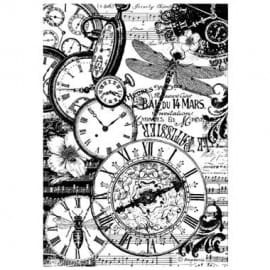 PAPIER RYŻOWY A4 ZEGARY I WAŻKA DFSA4189 STAMPERIA