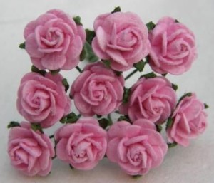 RÓŻA 1 CM RÓŻOWE 10SZT