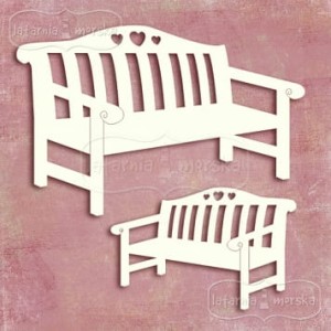 TEKTURKA ROMANTYCZNA ŁAWECZKA 2SZT ELEŁAW LATARNIA MORSKA