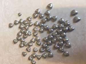 PÓPEREŁKI SERDUSZKA 8mm ok. 60szt SREBRNE PPS-860