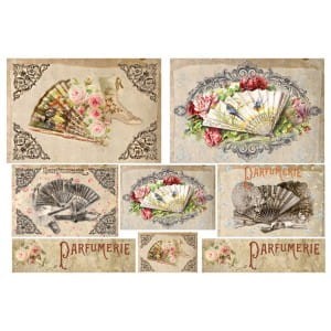 PAPIER RYŻOWY 48X33 WACHLARZE DFS198 STAMPERIA