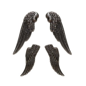 OZDOBY METALOWE 4szt SKRZYDŁA srebro ScrapBerry's SCB341101