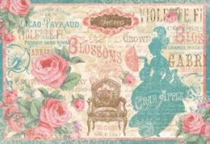 PAPIER RYŻOWY 48X33 VINTAGE ROSE DFS287 STAMPERIA