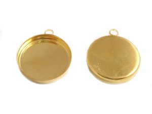 RAMKA METALOWA ok. 3,50x26x31 mm, wewnątrz 25 mm ZŁOTA