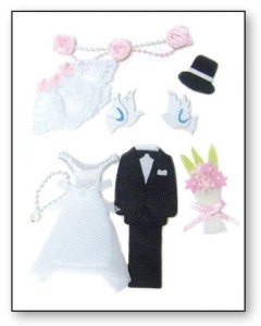 NAKLEJKI 3D WEDDING DAY SBA305