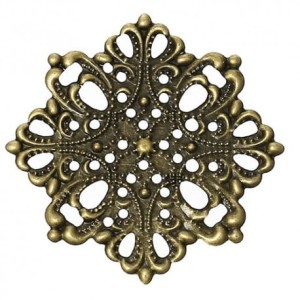 OZDOBA METALOWA 1szt PŁATEK 8cz. 44mm BRĄZ 