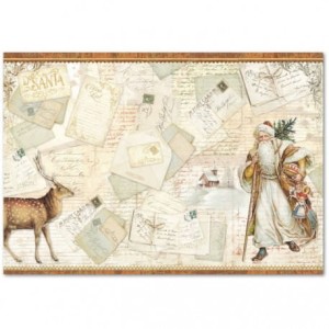 PAPIER RYŻOWY 48X33 RENIFER I MIKOŁAJ DFS361 STAMPERIA