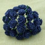 RÓŻA 1,5CM GRANATOWA NAVY-BLUE 10SZT