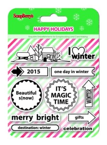 STEMPEL AKRYLOWY ScrapBerry's 12szt HAPPY HOLIDAYS SCB4906005b