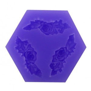 FOREMKA SILIKONOWA 3 GAŁĄZKI Z RÓŻYCZKĄ 510-802 PENTART