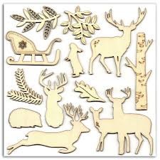 OZDOBY DREWNIANE 12SZT  ZWIERZĘTA LEŚNE AB37 TOGA