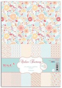 ZESTAW PAPIERÓW Color Factory 21X29,7 100g/m2 48szt 12 DESIGNS PPK015 TOGA