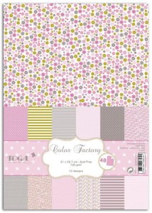 PAPIER A4 100g/m2 - Color Factory - 48szt- 12designs - PPK004 TOGA