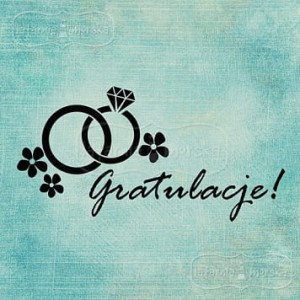 STEMPEL GUMOWY NAPIS GRATULACJE I OBRĄCZKI LM-STA096 LATARNIA