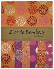 ZESTAW PAPIERÓW BOMBAY 6szt - 27,8x21,6cm FIOLET POMARAŃCZ PR01 TOGA