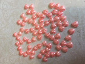 PÓPEREŁKI SERDUSZKA 8mm ok. 60szt RÓŻOWE PPS-826