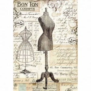 PAPIER RYŻOWY A4 MANEKIN VINTAGE DFSA4344 STAMPERIA