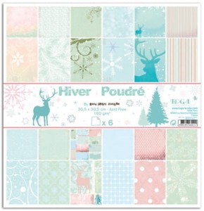 ZESTAW PAPIERÓW 30x30 6szt HIVER POUDRE  PS118 TOGA
