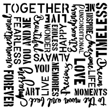 MASKA - SZABLON 15x15 VINTAGE WORDS 13arts ARTS506