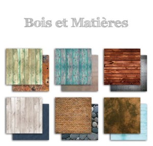 ZESTAW PAPIERÓW 30x30 6szt NATURA Bois et Matieres  PS121 TOGA