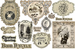 PAPIER RYŻOWY 33X48 RETRO ŚWIĘTA DFS243 STAMPERIA