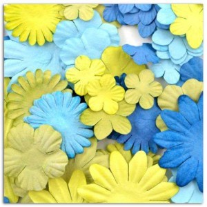 PŁATKI KWIATÓW ZIELONO-NIEBIESKIE 75SZT AA26 TOGA