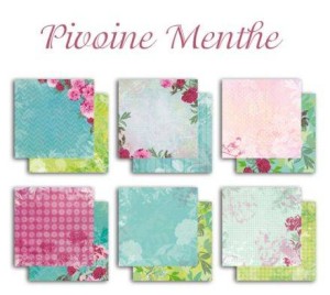 ZESTAW PAPIERÓW 30x30 6SZT PIVOINE MENTHE PS102 TOGA