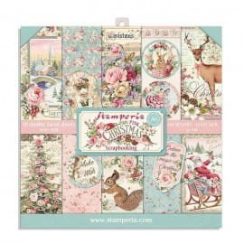 ZESTAW PAPIERÓW 20X20 PINK CHRISTMAS SBBS16 STAMPERIA