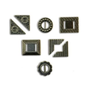 OZDOBY METALOWE 8szt VINTAGE AV07 TOGA