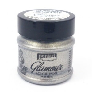 FARBA AKRYLOWA 50ml GLAMOUR METALICZNA PLATYNA