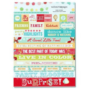 TAGI NAKLEJKI 12SZT PARTY TIME WORDS WS1120 webster's pages