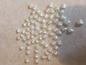 PÓPEREŁKI SERDUSZKA 8mm ok. 60szt BIAŁE PPS-800