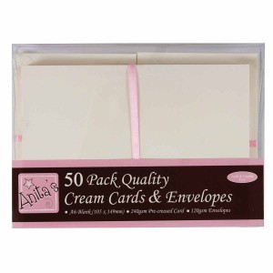 ZESTAW KART I KOPERT A6 cream 50szt 105X148MM 240gsm Anita,s