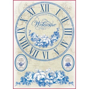 PAPIER RYŻOWY A4 TARCZA ZEGARA DFSA4068 STAMPERIA