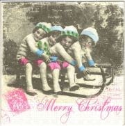 SERWETKA PPD DZIECI NA SANKACH