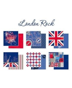 ZESTAW PAPIERÓW 30x30  6SZT La Collection London Rock PS70 TOGA
