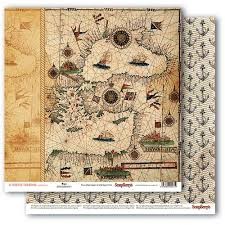 Papier 30x30 -The PIRATE'S TREASURE - Maps  - ScrapBerry's SCB220609201