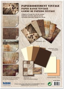 ZESTAW PAPIERÓW VINTAGE NATURA 18szt - 24x34cm  REDDY 010676