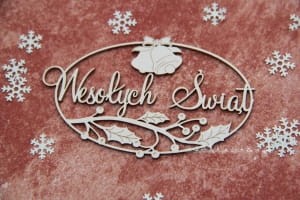 TEKTURKA Winter joy ramka - Wesołych Świąt 01 - dzwonki i jemioła 2392 SCRAPINIEC
